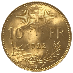 Vreneli 10 Francs 1922