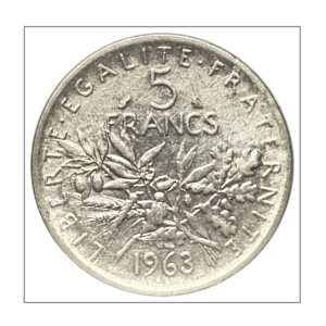 France, 5 francs 1963 Semeuse, argent