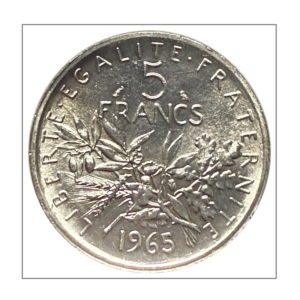 France, 5 francs 1965 Semeuse, argent