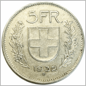 CH-5.00 Francs -1932 (ss)