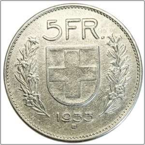 CH-5.00 Francs -1933 (ss)