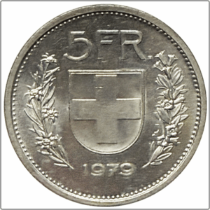 CH-5.00 Francs -1979 (s+)
