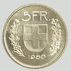 CH-5.00 Francs -1980 (unz)