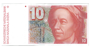 10 Francs,  Leonhard Euler 1982